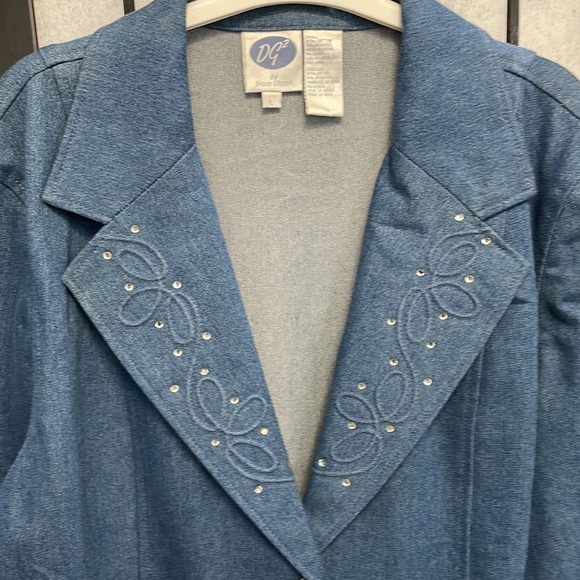 Vintage Dg2 By Diane Gilman Light Wash Denim Blazer, SZ large - Picture 2 of 9
